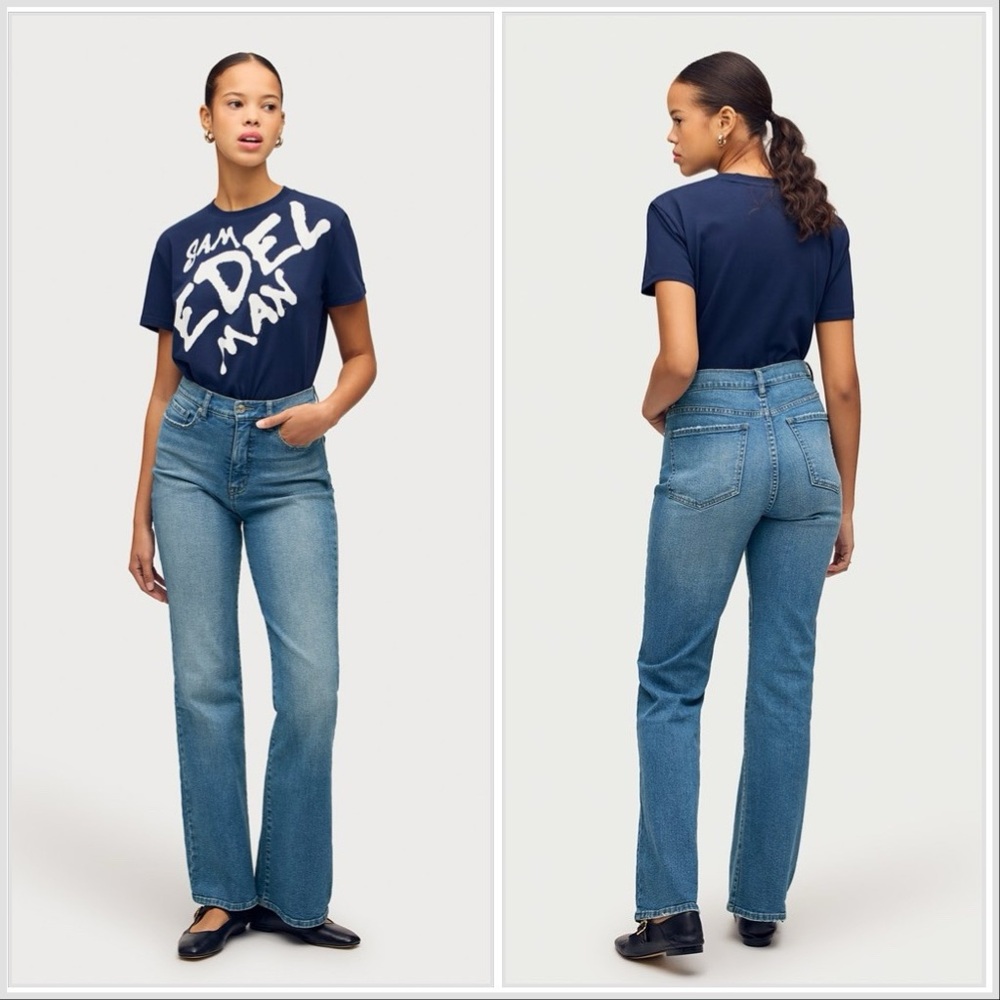 Sam Edelman Women’s Laurs High Rise Relaxed Bootcut Jeans in Jasper